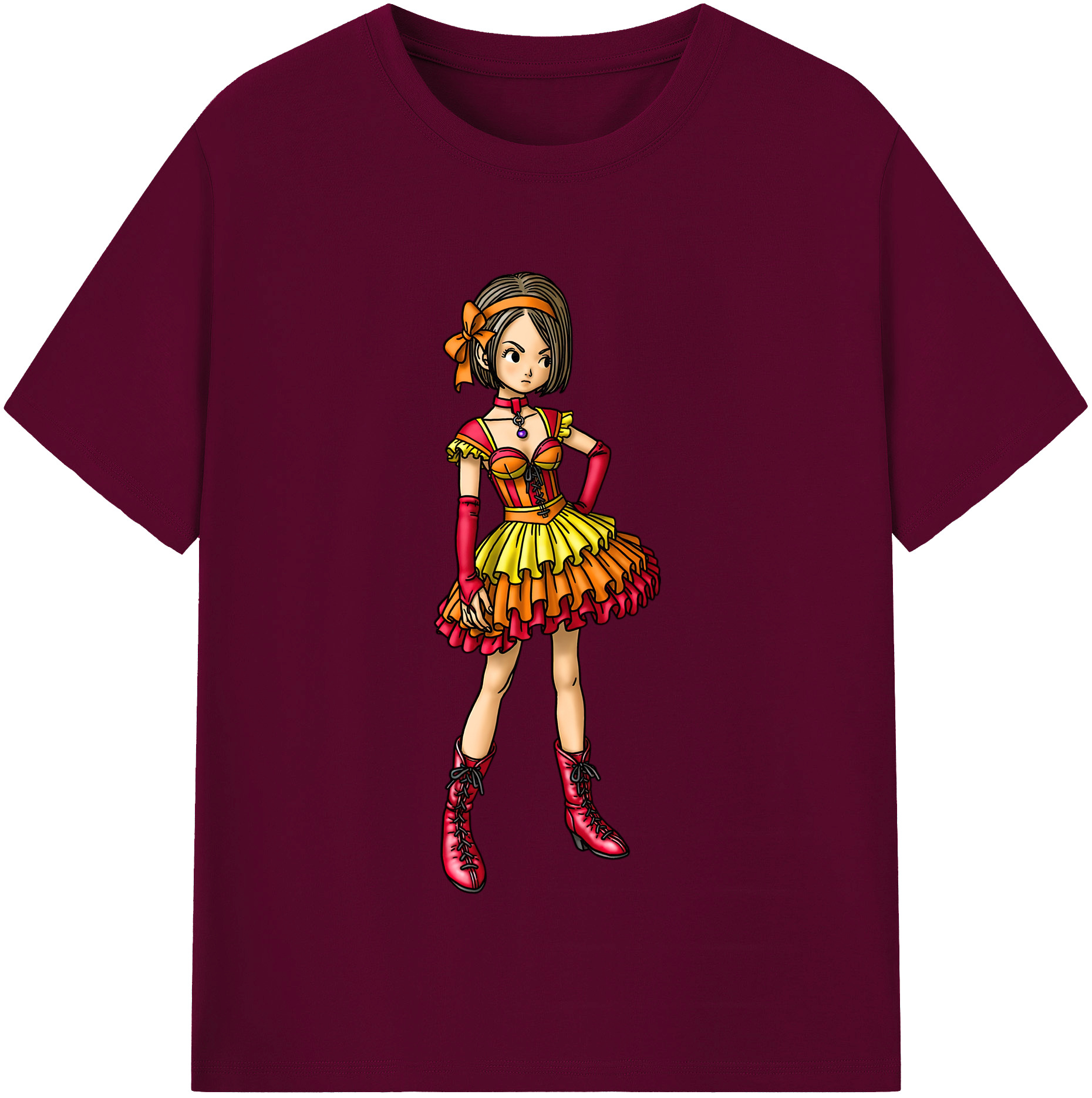 （画像用） ドラゴンクエスト Doragon Kuesuto Dragon Quest レディースカジュアルプリントTシャツ（綿100％）